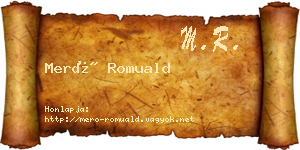 Merő Romuald névjegykártya